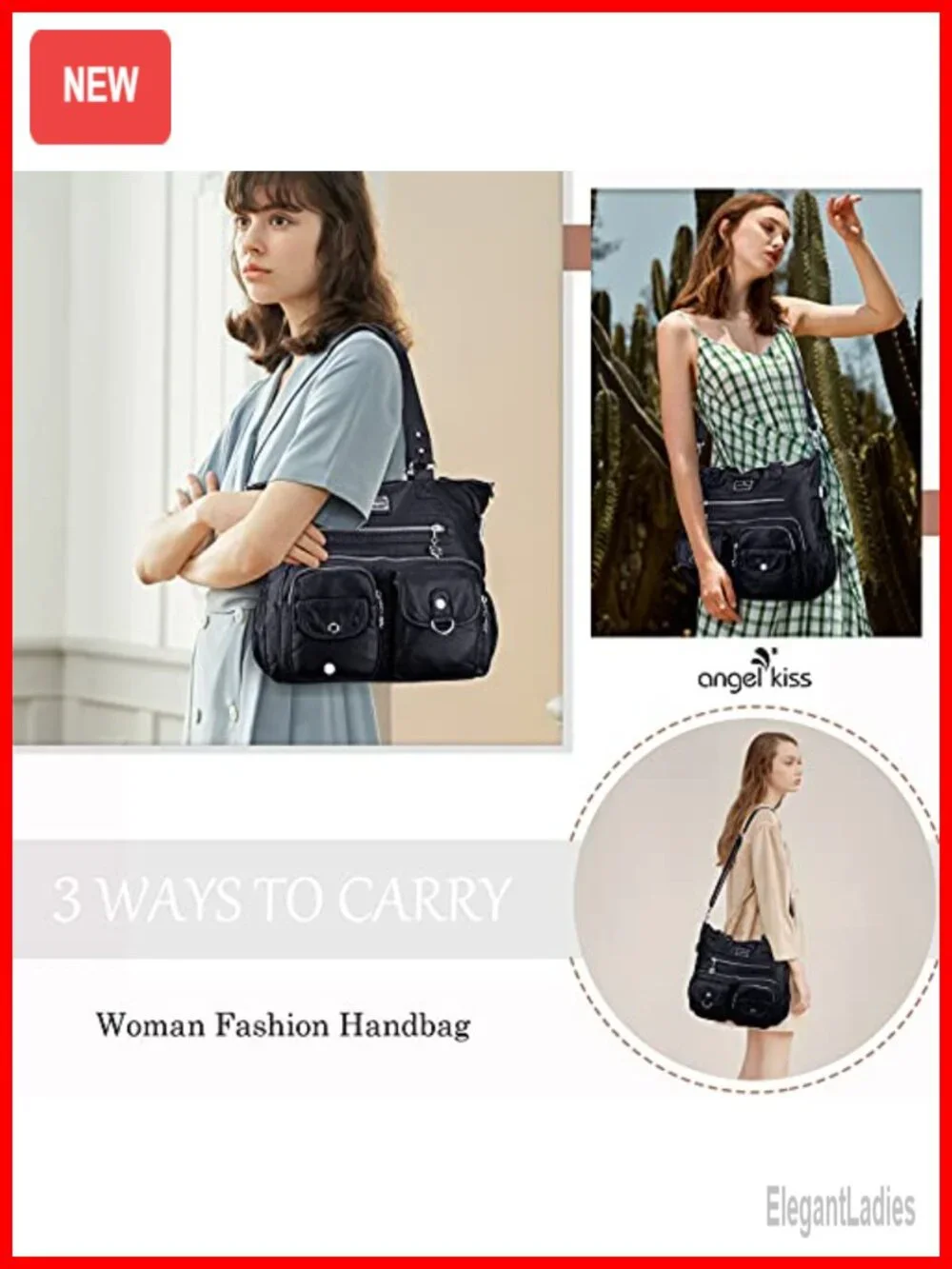 Women's Soft Faux Leather Hobo Shoulder Bag Satchel Crossbody Tote